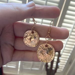 Gold coin earrings
